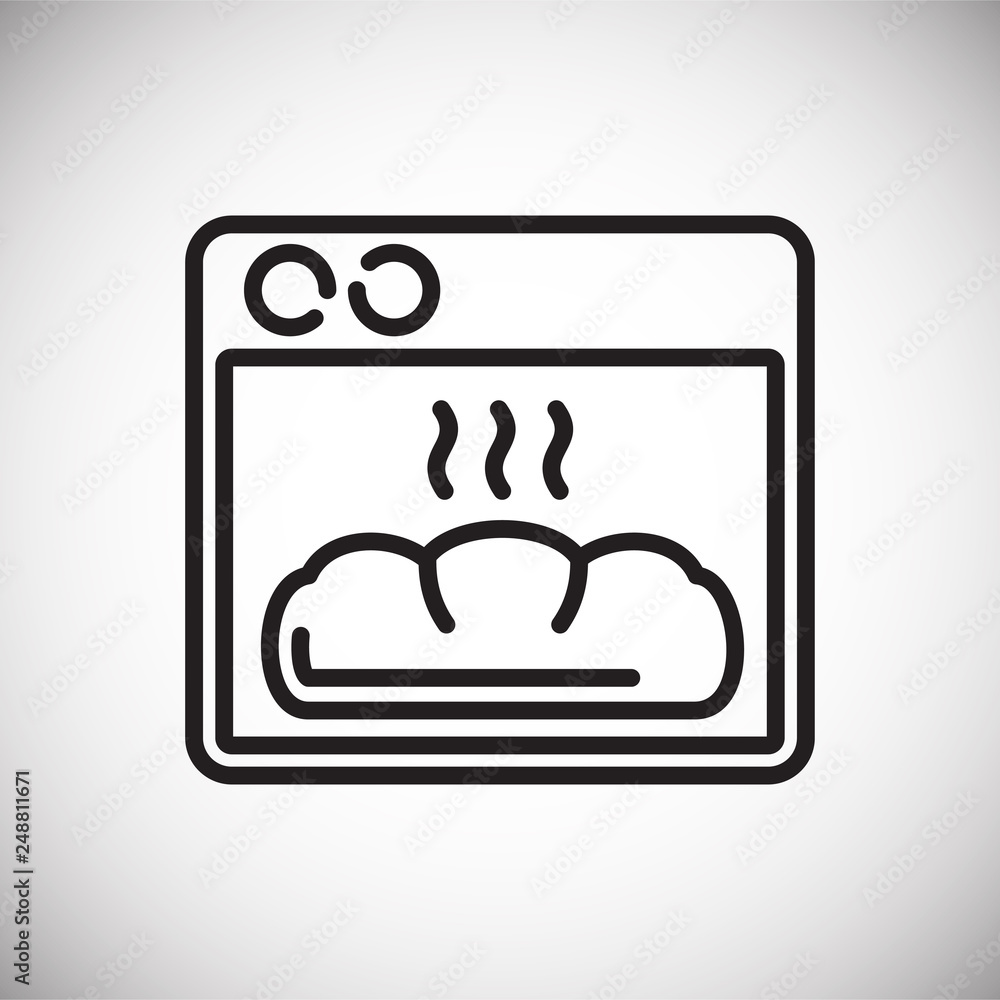 Poster bakery oven outline icon on white background for graphic and web design, modern simple vector sign. 