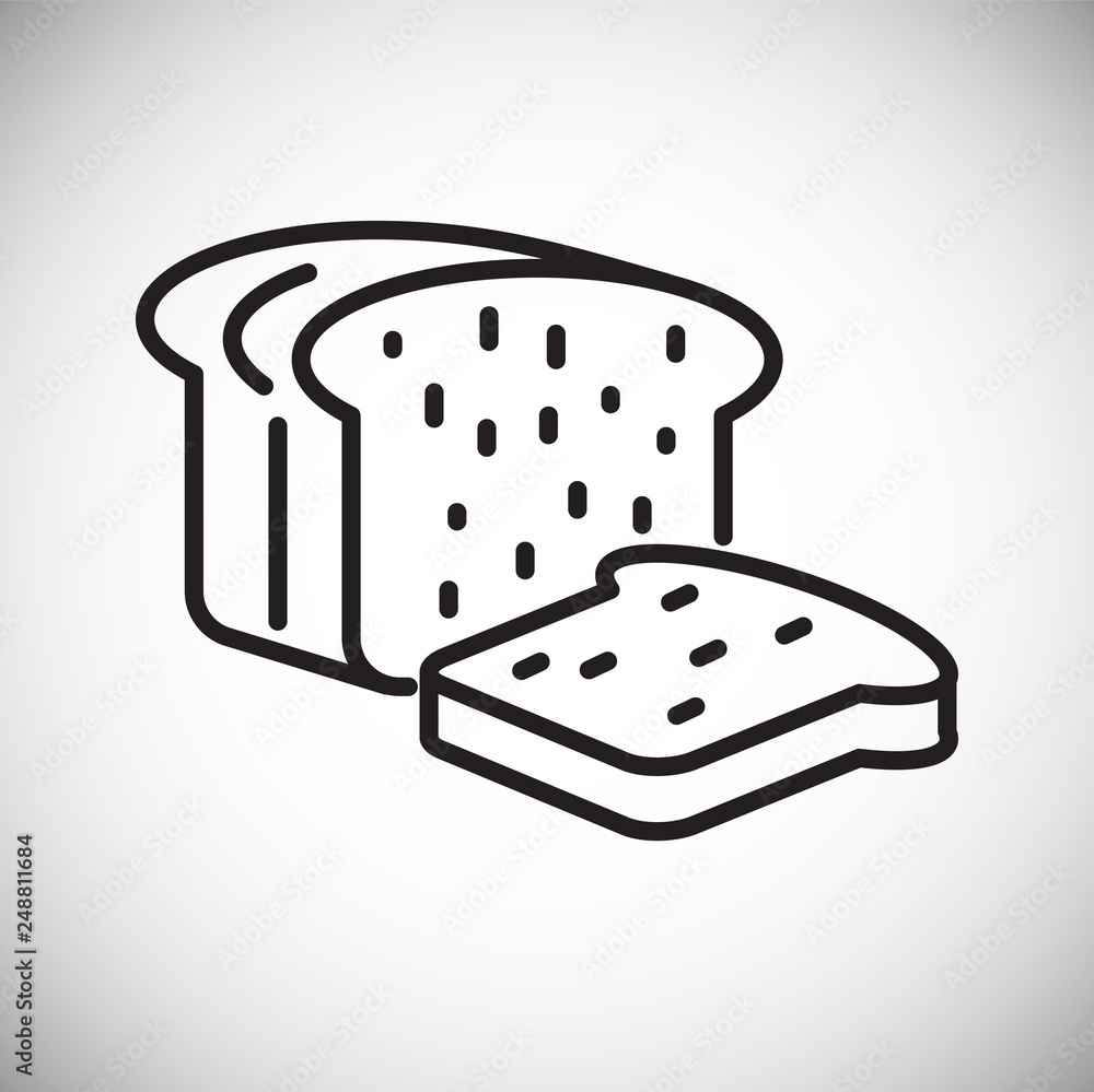Poster bread outline icon on white background for graphic and web design, modern simple vector sign. intern