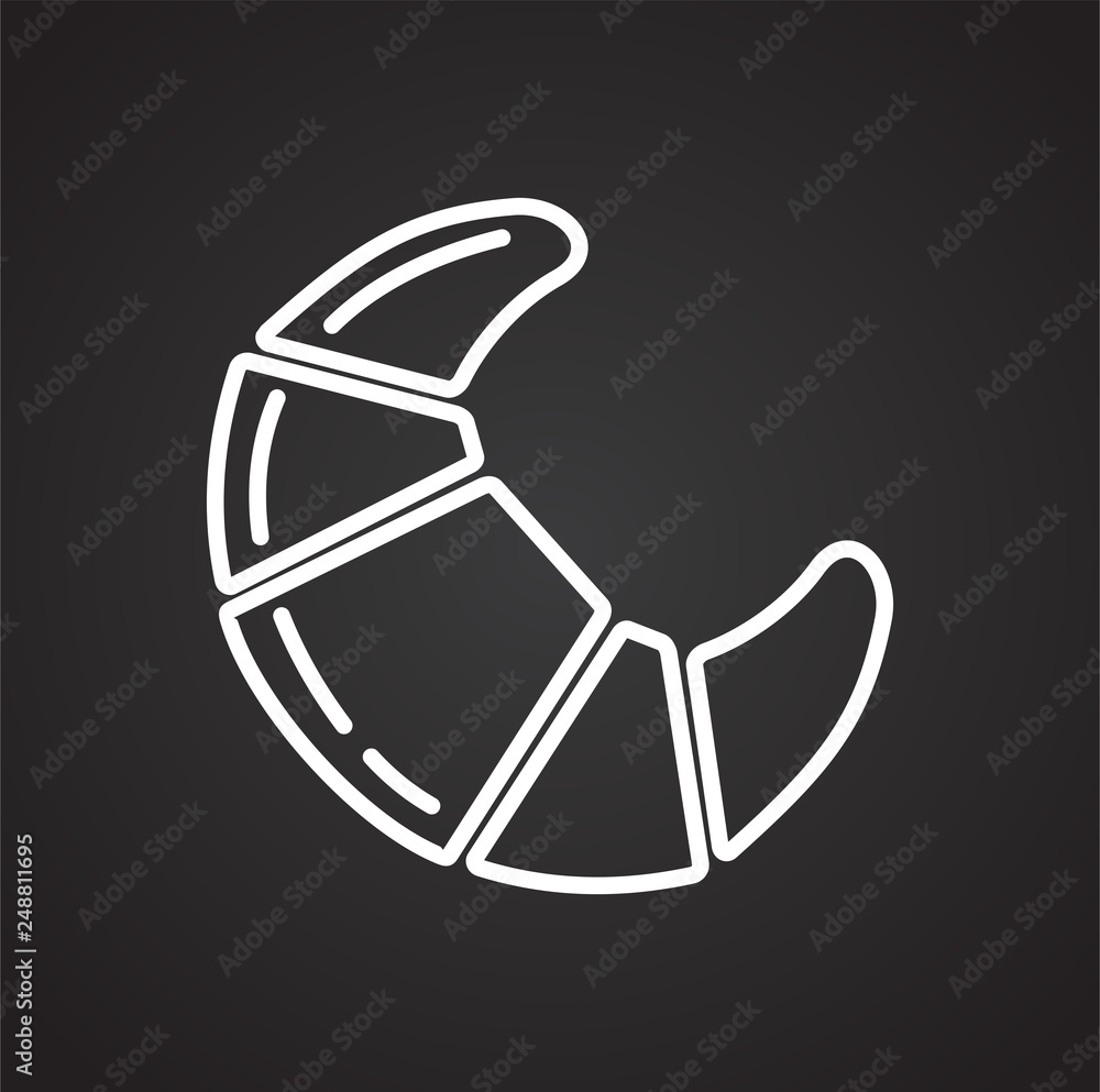 Poster croissant outline icon on white background for graphic and web design, modern simple vector sign. in