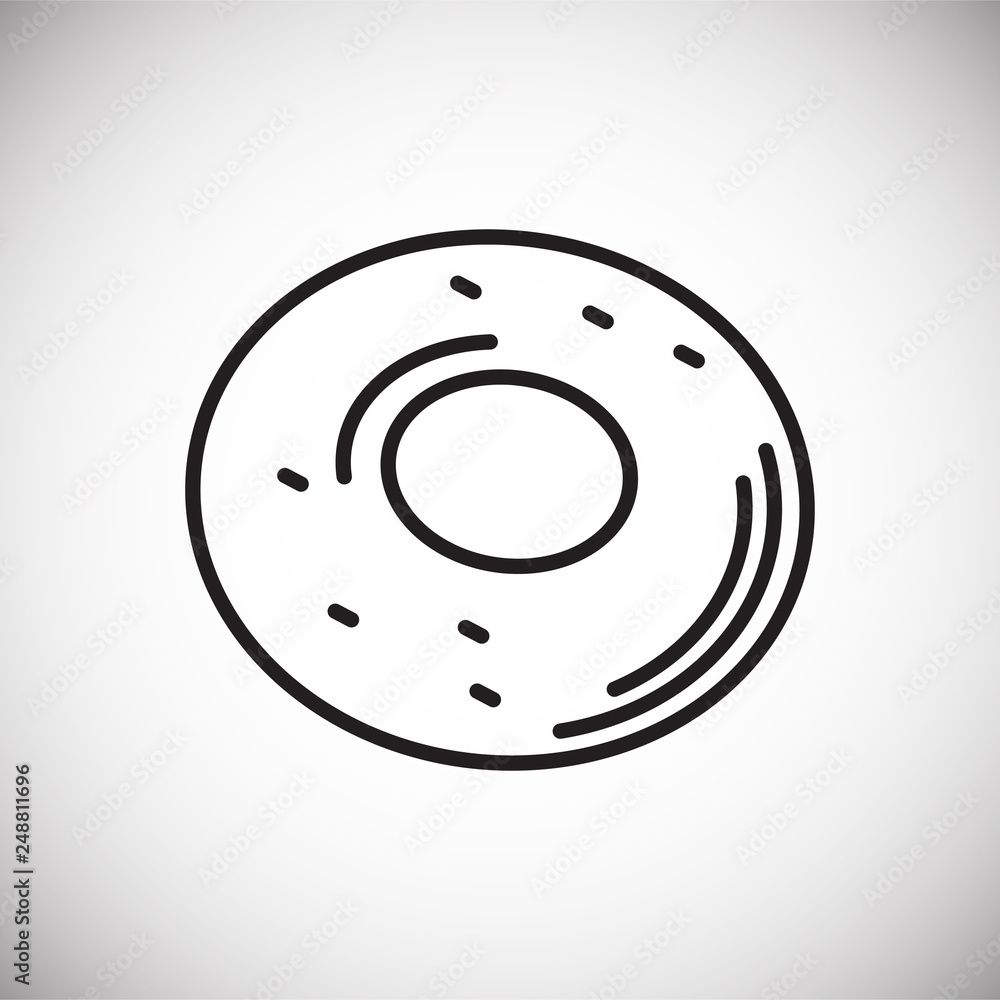 Poster donut outline icon on white background for graphic and web design, modern simple vector sign. intern