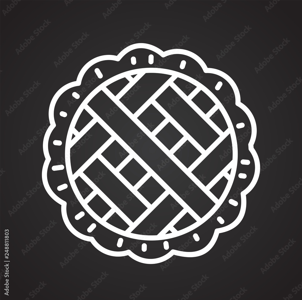 Poster pie outline icon on black background for graphic and web design, modern simple vector sign. internet