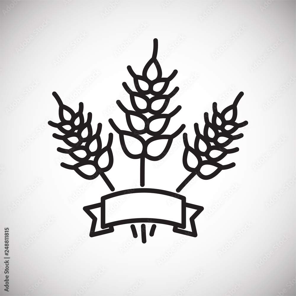 Poster wheat outline icon on white background for graphic and web design, modern simple vector sign. intern