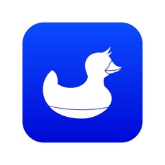 Black duck toy icon digital blue for any design isolated on white vector illustration