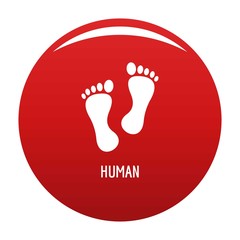 Human step icon. Simple illustration of human step vector icon for any design red