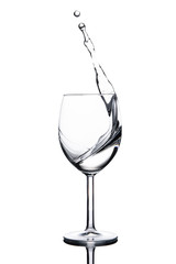 Water splashing out of glass