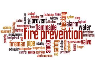Fire prevention word cloud concept