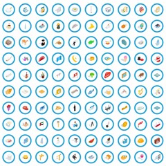 100 activity icons set in isometric 3d style for any design vector illustration