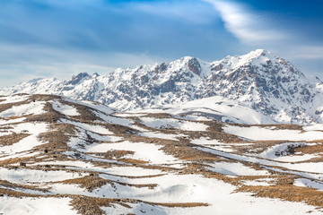 La piana di Campo Imperatore in una fredda giornata invernale  - Gran Sasso