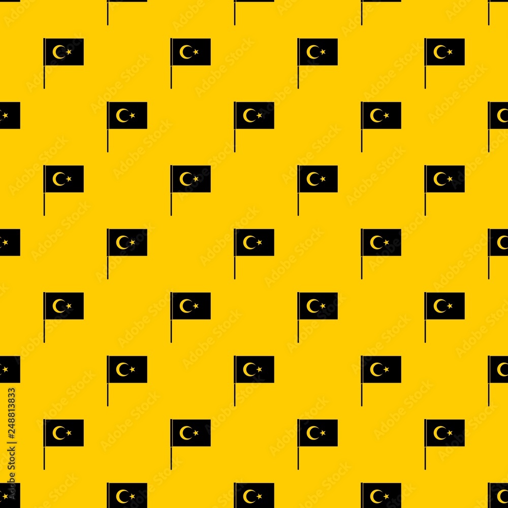 Poster turkish flag pattern seamless vector repeat geometric yellow for any design