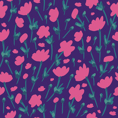 Flower Pattern. Endless Background. Seamless