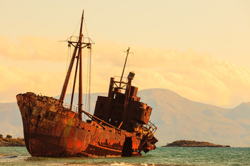 The famous shipwreck near Gythio Greece