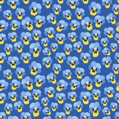 Pansy Flower Pattern. Endless Background. Seamless