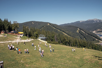 people in the mountains of the Carpathians