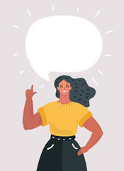 Woman with speech bubble for your text