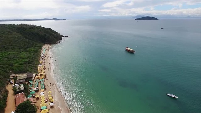 Brazil, Buzios - aerial view of Tartaruga bay and Beach