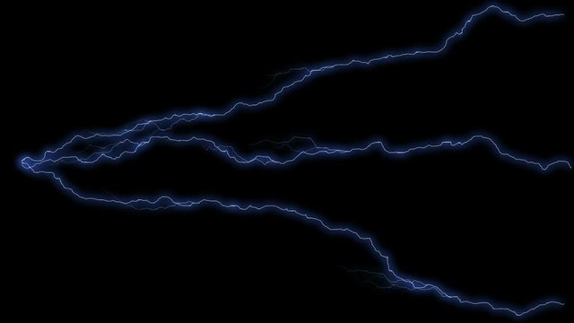 Animation of the lightning on a black background