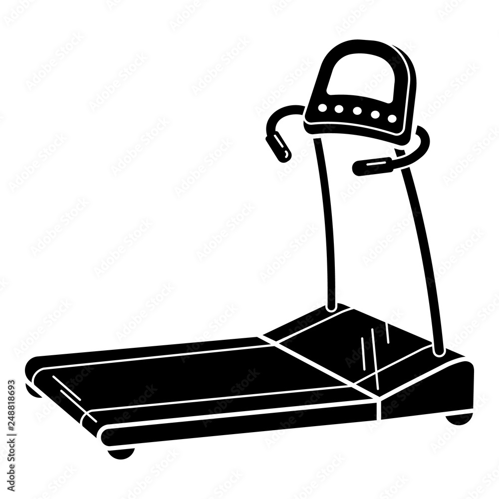 Poster treadmill icon. simple illustration of treadmill vector icon for web design isolated on white backgr