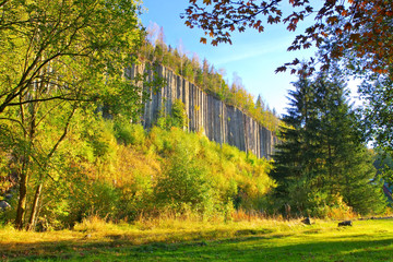 Scheibenberg Orgelpfeifen aus Basalt im Erzgebirge - Scheibenberg basalt column in the Erzgebirge