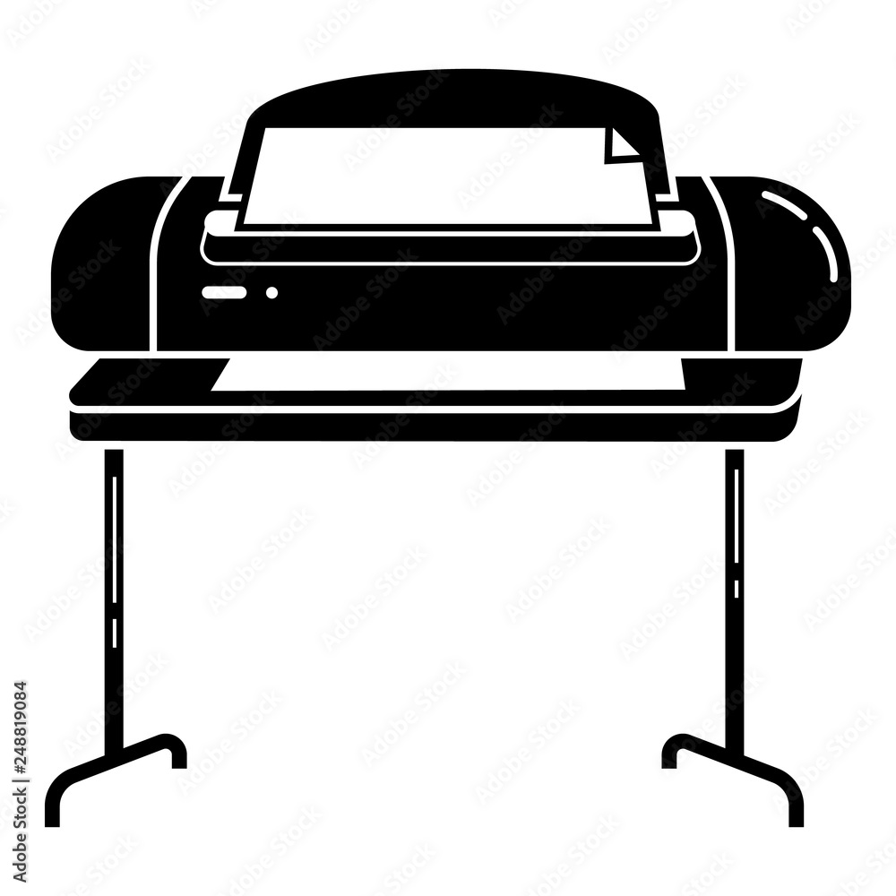 Aufkleber wide oriented printer icon. simple illustration of wide oriented printer vector icon for web design 