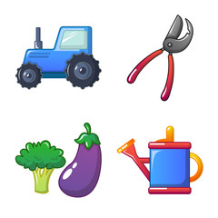 Vector design of farm and agriculture logo. Collection of farm and plant vector icon for stock.