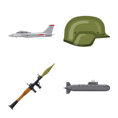 Vector design of weapon and gun icon. Collection of weapon and army vector icon for stock.