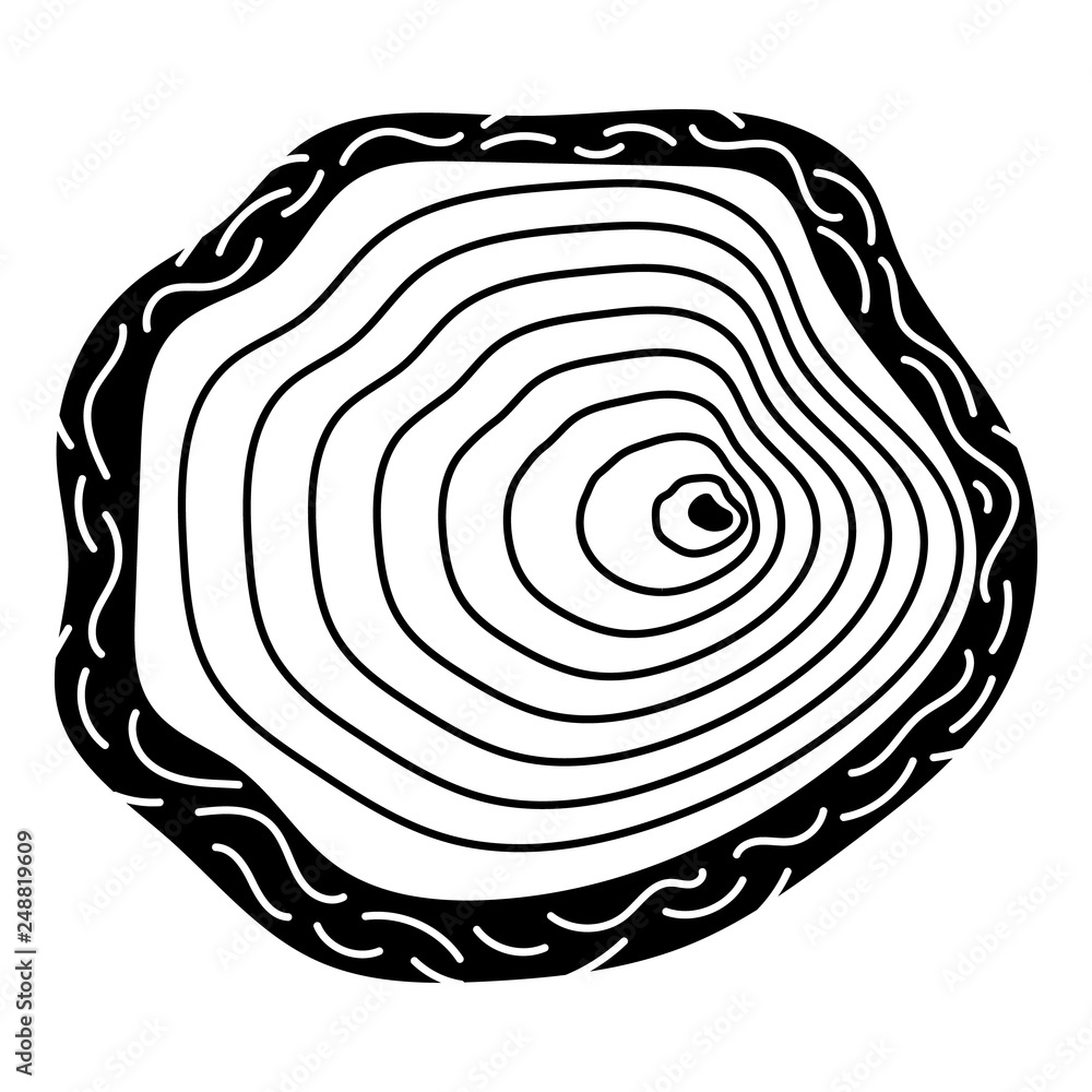 Aufkleber stump top view icon. simple illustration of stump top view vector icon for web design isolated on wh