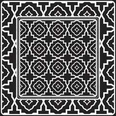 Design Of A Scarf With A Geometric Pattern . Vector illustration. Black and white color. For fashion print, modern design, scrapbooking, background.