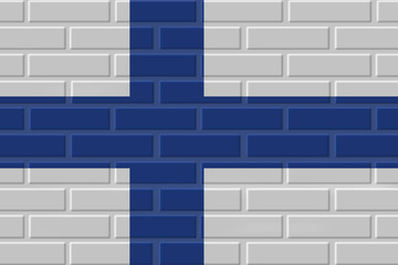 Finland brick flag illustration