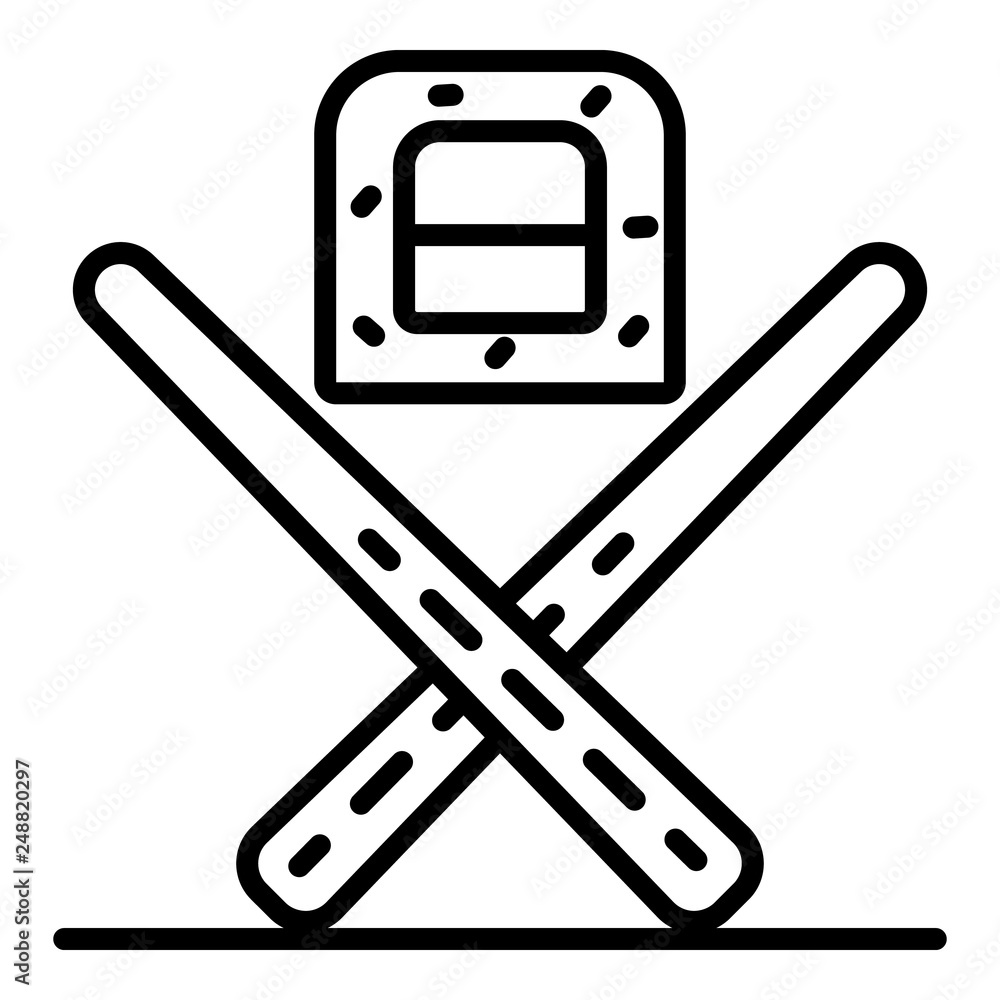 Poster sushi roll sticks icon. outline sushi roll sticks vector icon for web design isolated on white backg