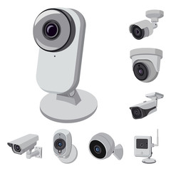 Isolated object of cctv and camera icon. Collection of cctv and system stock vector illustration.