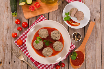 Meatballs with tomato sauce. 