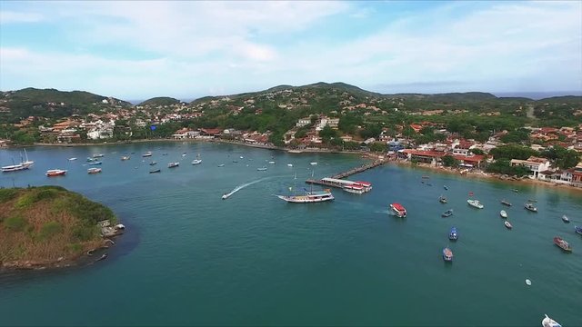Brazil, Buzios - aerial view of Buzios tender pier