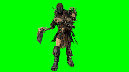 fierce orc fighter 3d render