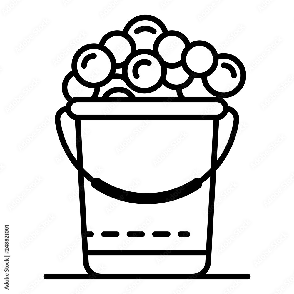 Poster bubble wash bucket icon. outline bubble wash bucket vector icon for web design isolated on white bac