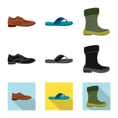 Isolated object of shoe and footwear sign. Collection of shoe and foot stock symbol for web.
