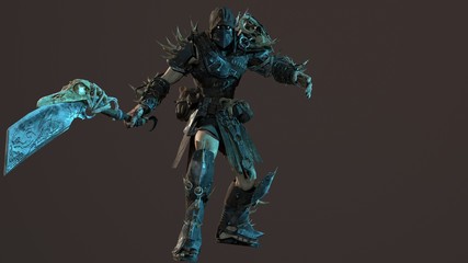 fierce orc fighter 3d render