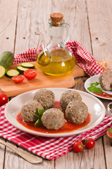 Meatballs with tomato sauce. 