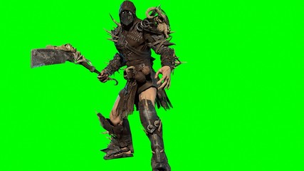 fierce orc fighter 3d render