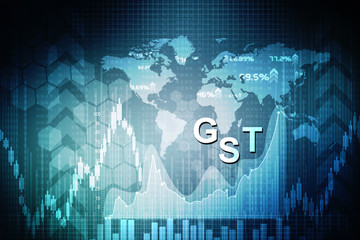 2d rendering Stock market online business concept. business Graph 