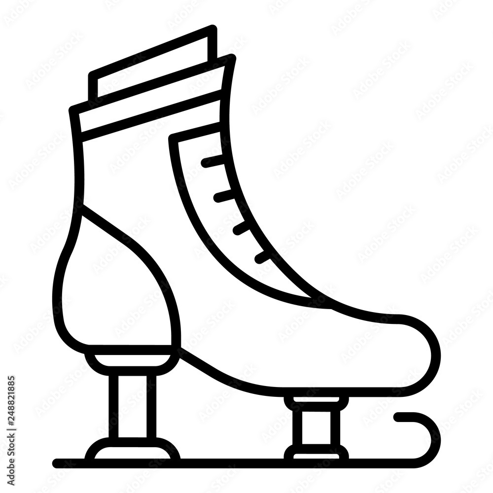 Poster ice skates icon. outline ice skates vector icon for web design isolated on white background
