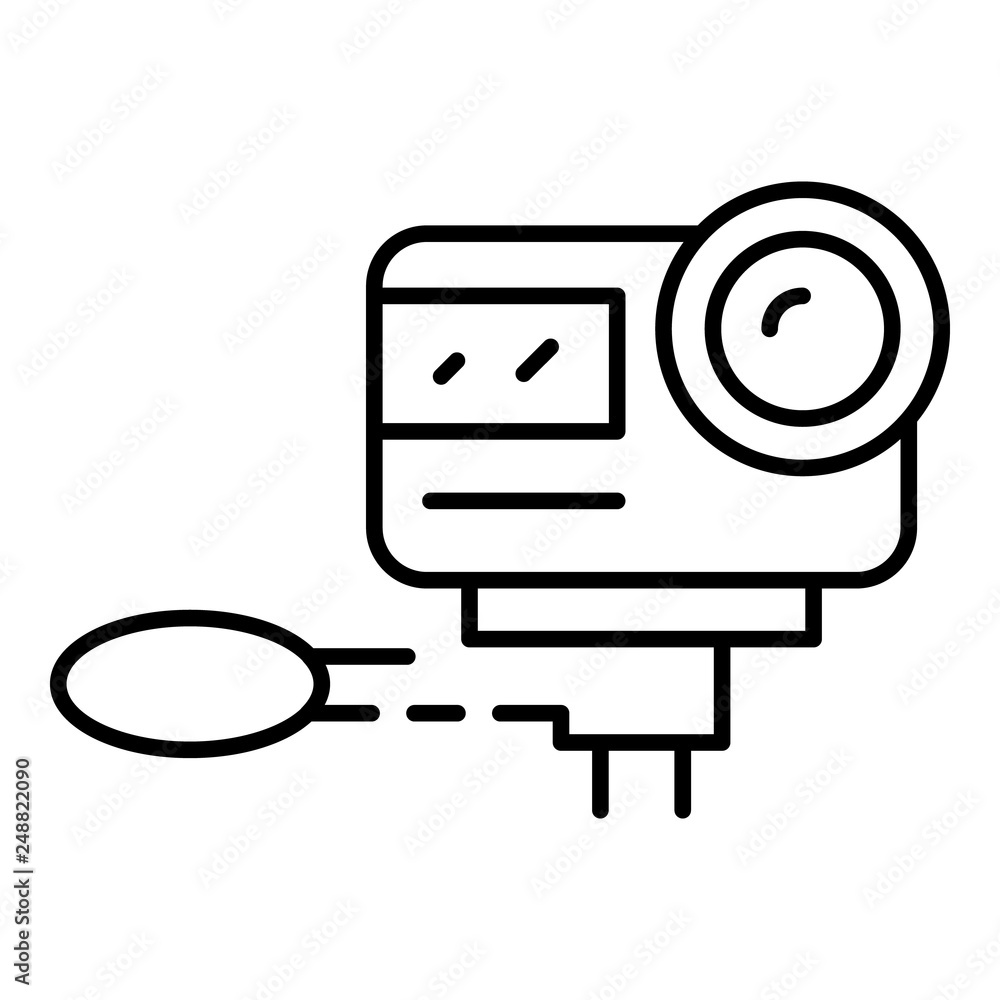 Poster Action camera icon. Outline action camera vector icon for web design isolated on white background