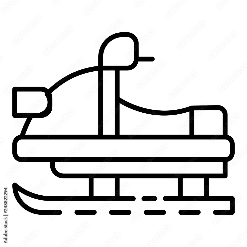 Poster snowmobile icon. outline snowmobile vector icon for web design isolated on white background