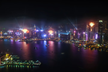 Fototapeta na wymiar 香港 シンフォニーオブライツ スカイ100（環球貿易広場）から