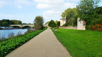 River Thames Path in Richmond London Uk.