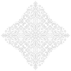 Elegant vintage vector ornament in classic style. Abstract traditional light silver pattern with oriental elements. Classic vintage pattern