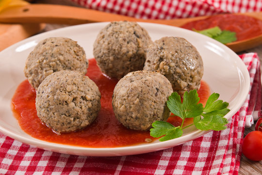 Meatballs with tomato sauce. 