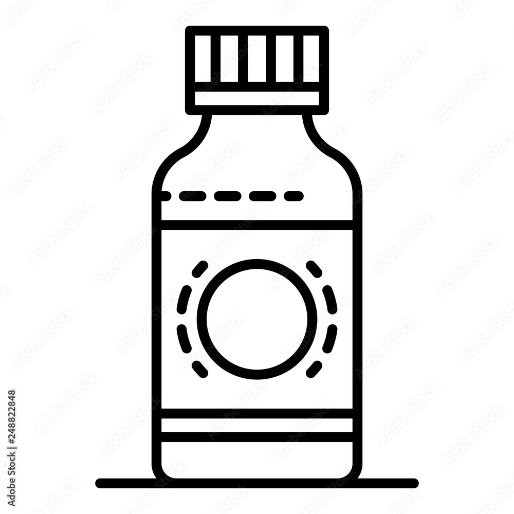 Poster syrup bottle icon. outline syrup bottle vector icon for web design isolated on white background