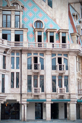 Obraz premium Batumi,Adjara,Georgia, Beautiful building and tower at Europe Square.