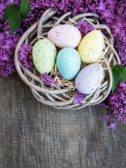 Nest with easter eggs