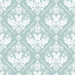 Orient vector classic pattern. Seamless abstract background with vintage elements. Orient background. Light blue and white ornament for wallpaper and packaging